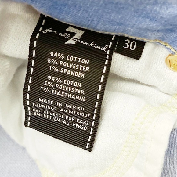 7 For All Mankind Cropped Gwenevere Light Wash Denim Jeans SZ30 - Picture 5 of 9
